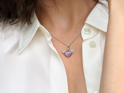 Angel Wings Heart Necklace