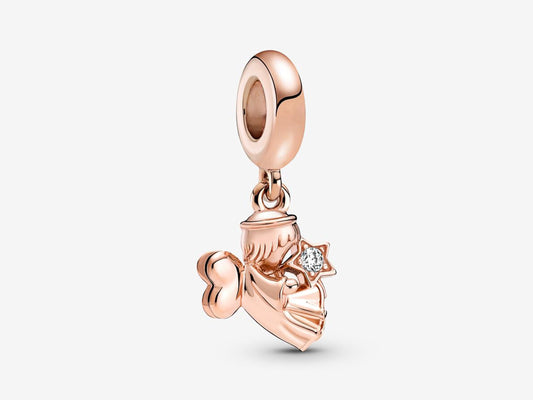 Heart Winged Angel Dangle Charm