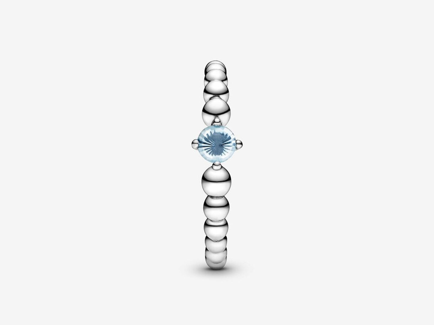 Aqua Bead Elegance Ring