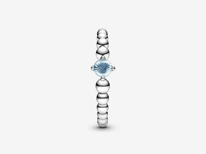 Aqua Bead Elegance Ring
