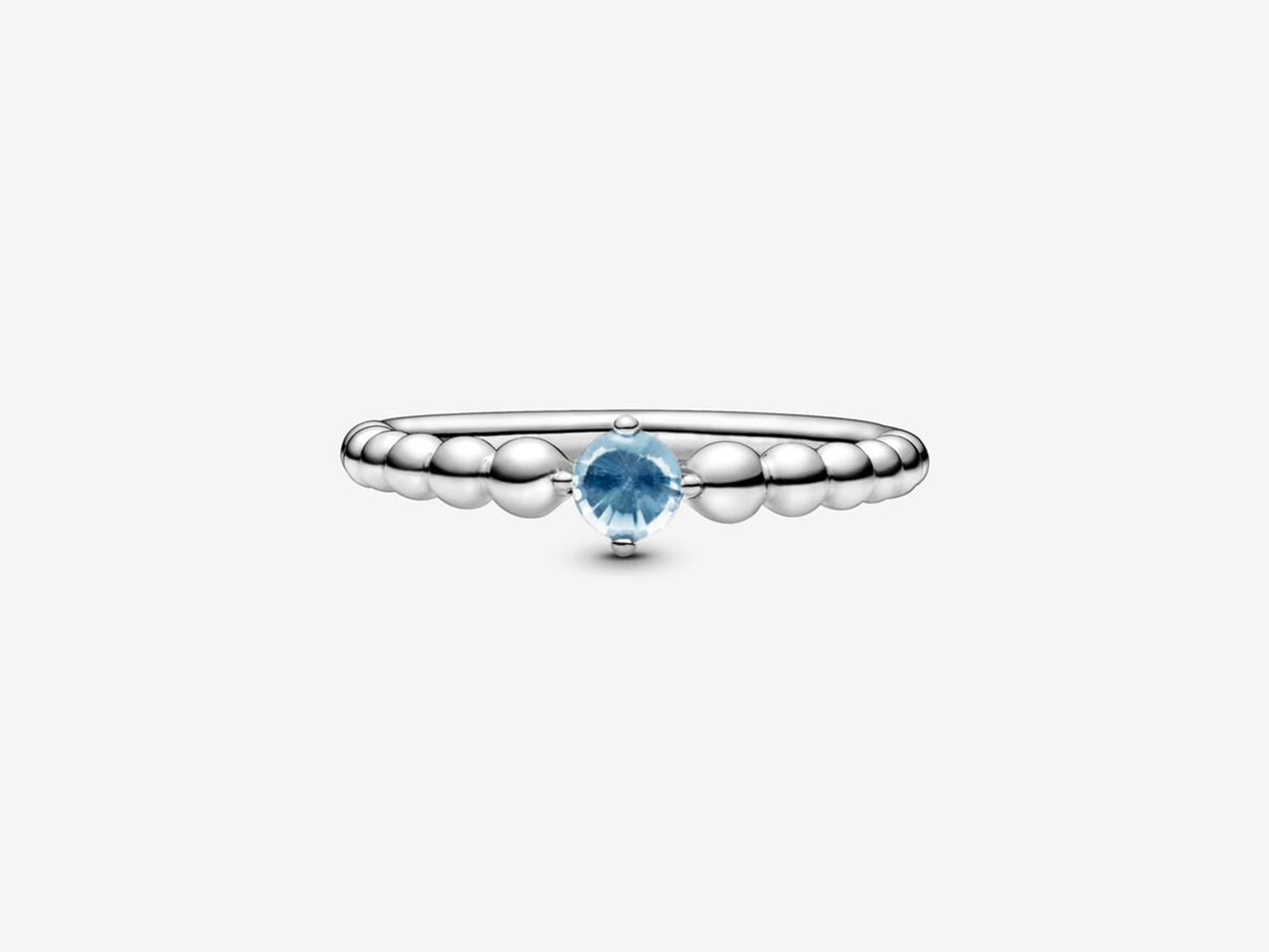 Aqua Bead Elegance Ring