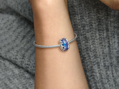 Galaxy Blue & Star Murano Charm