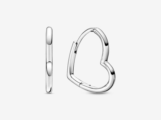 Asymmetrical Heart Hoop Earrings