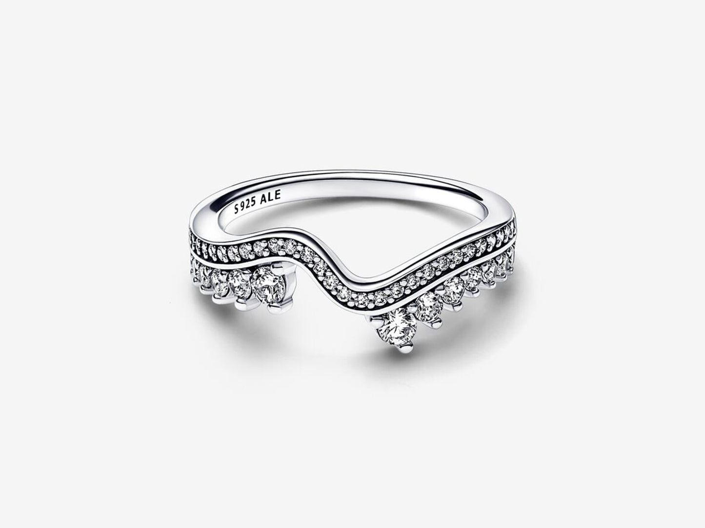 Sparkling Asymmetric Wave Ring