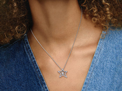 Pavé Asymmetric Star Collier Necklace