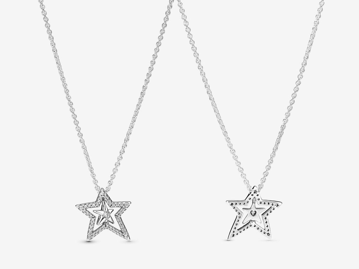 Pavé Asymmetric Star Collier Necklace