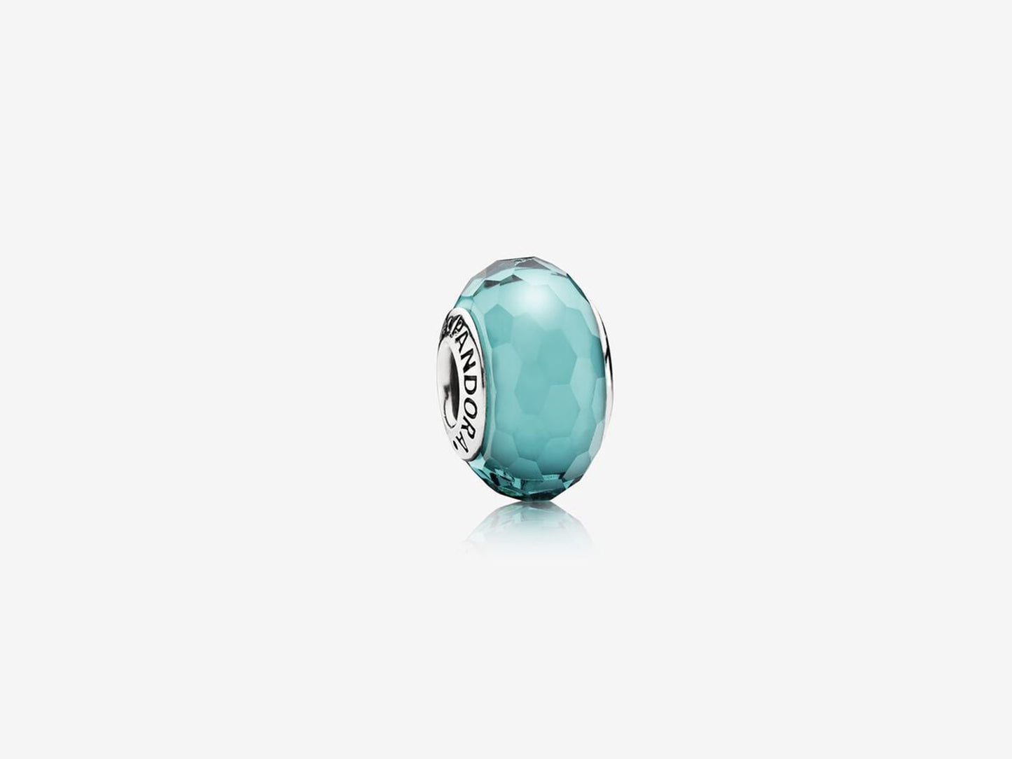 Blue-Green Faceted Glass Charm