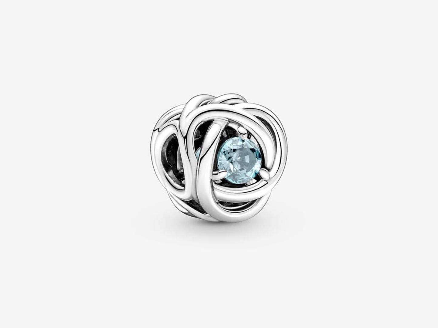 March Sea Aqua Blue Eternity Circle Charm