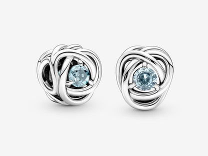 March Sea Aqua Blue Eternity Circle Charm