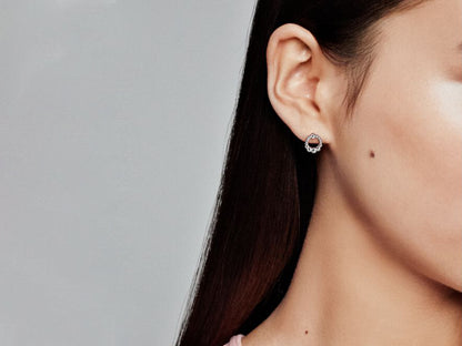 Bead Circle Stud Earrings