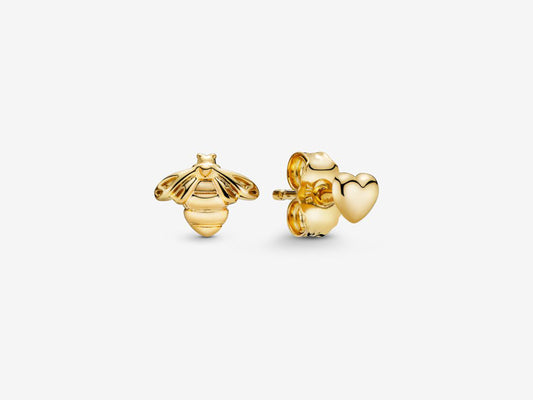 Bee Heart Elegance Stud Earrings