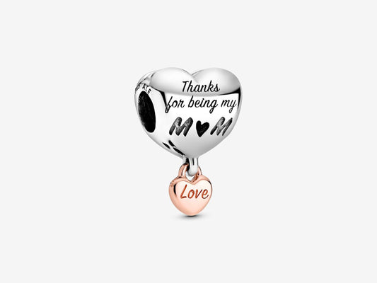 Love You Mom Heart Charm