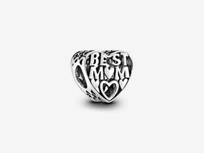 Best Mom Heart Charm