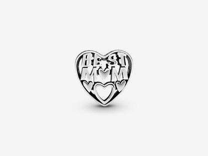 Best Mom Heart Charm