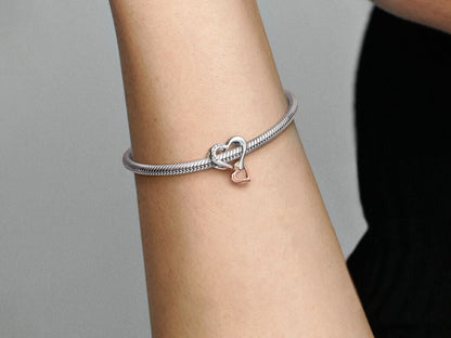 Two-tone Openwork Infinity Heart Charm