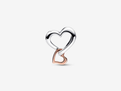 Two-tone Openwork Infinity Heart Charm