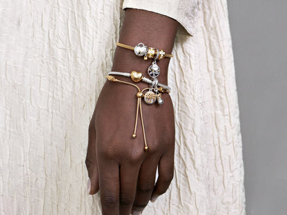 Bicolor Heart Lock Charm