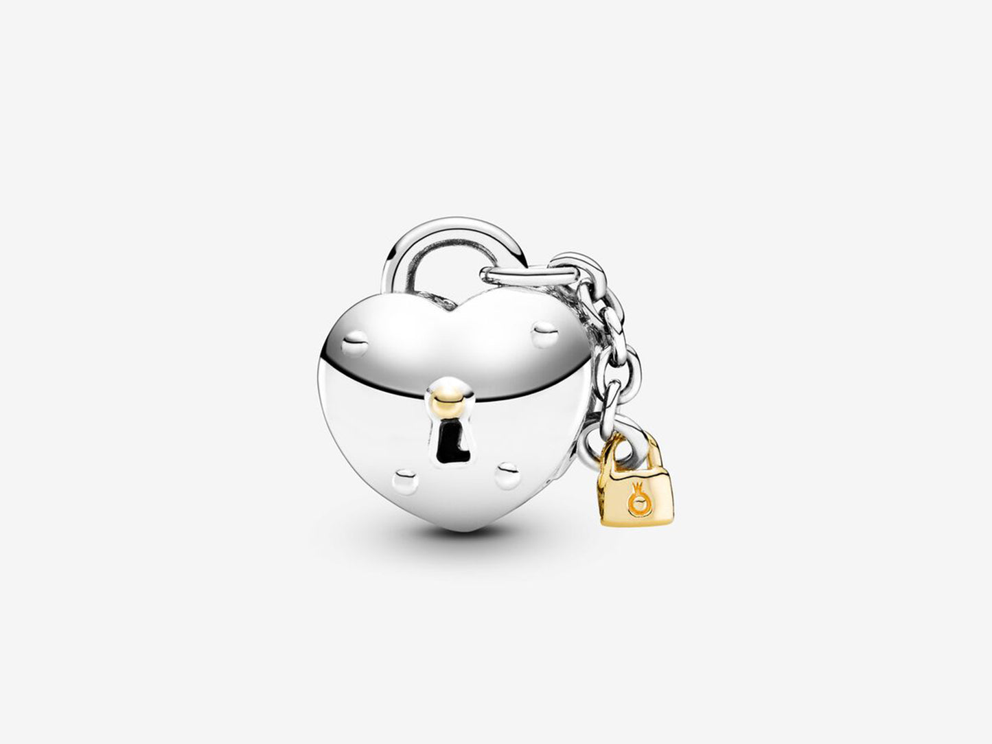 Bicolor Heart Lock Charm