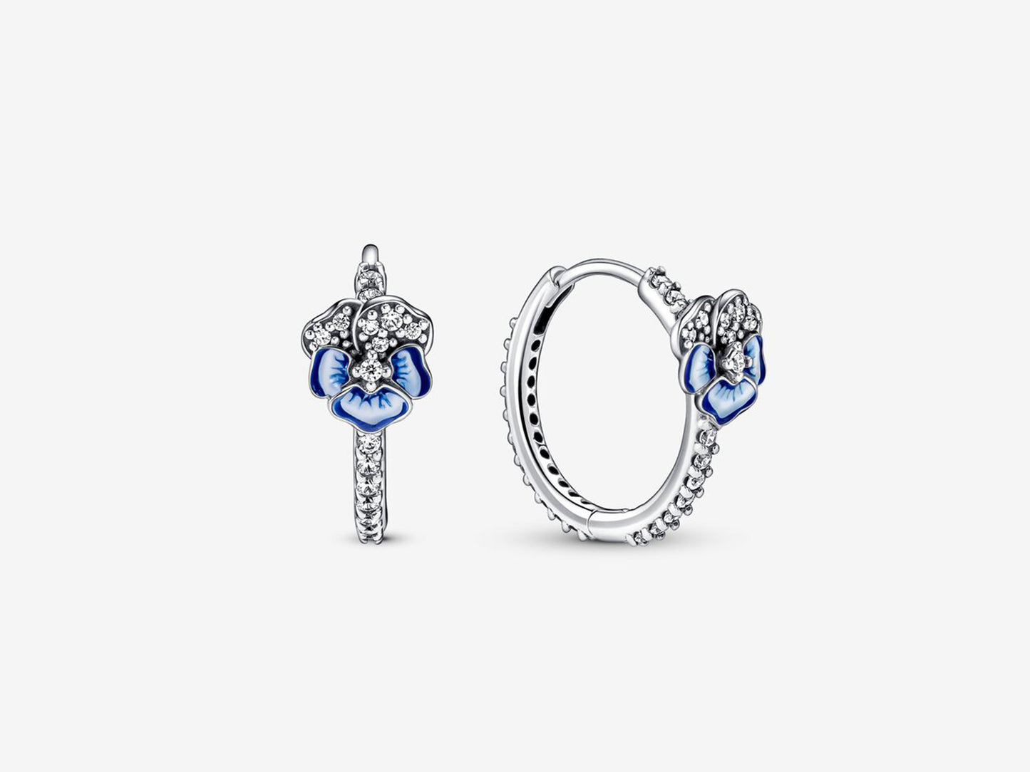 Blue Blossom Hoop Earrings