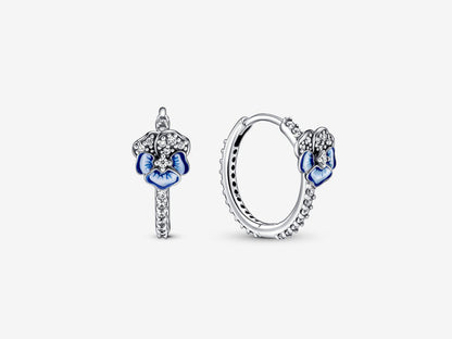 Blue Blossom Hoop Earrings