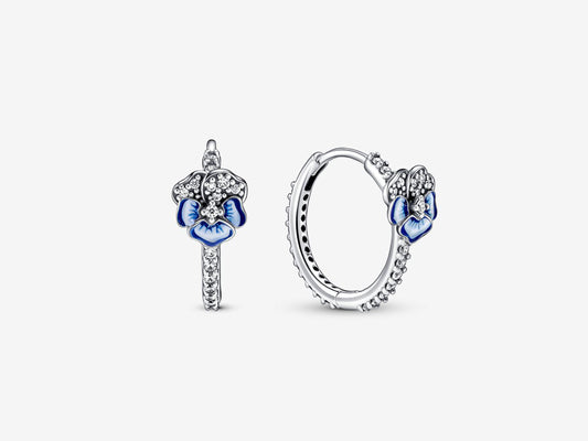 Blue Blossom Hoop Earrings