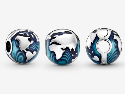 Blue Globe Clip Charm