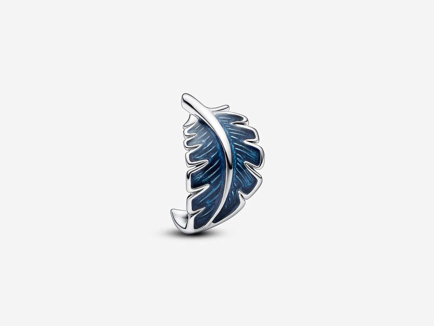 Blue Curved Feather Charm