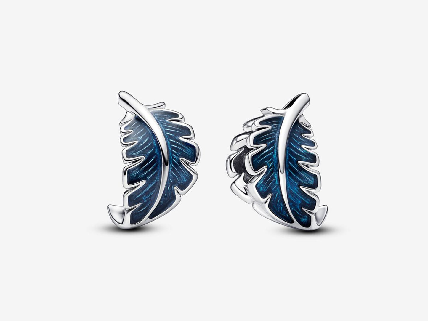Blue Curved Feather Charm