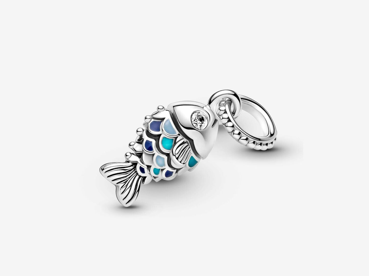 Blue Scaled Fish Dangle Charm