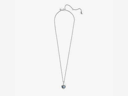 Sparkling Blue Moon & Stars Heart Necklace