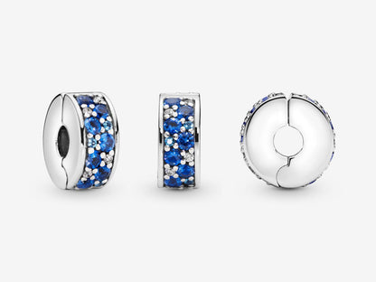 Blue Pavé Clip Charm