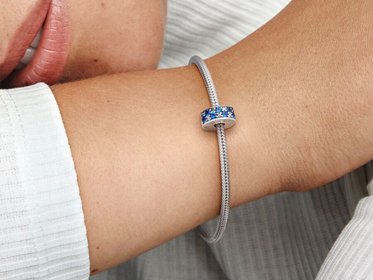 Blue Pavé Clip Charm