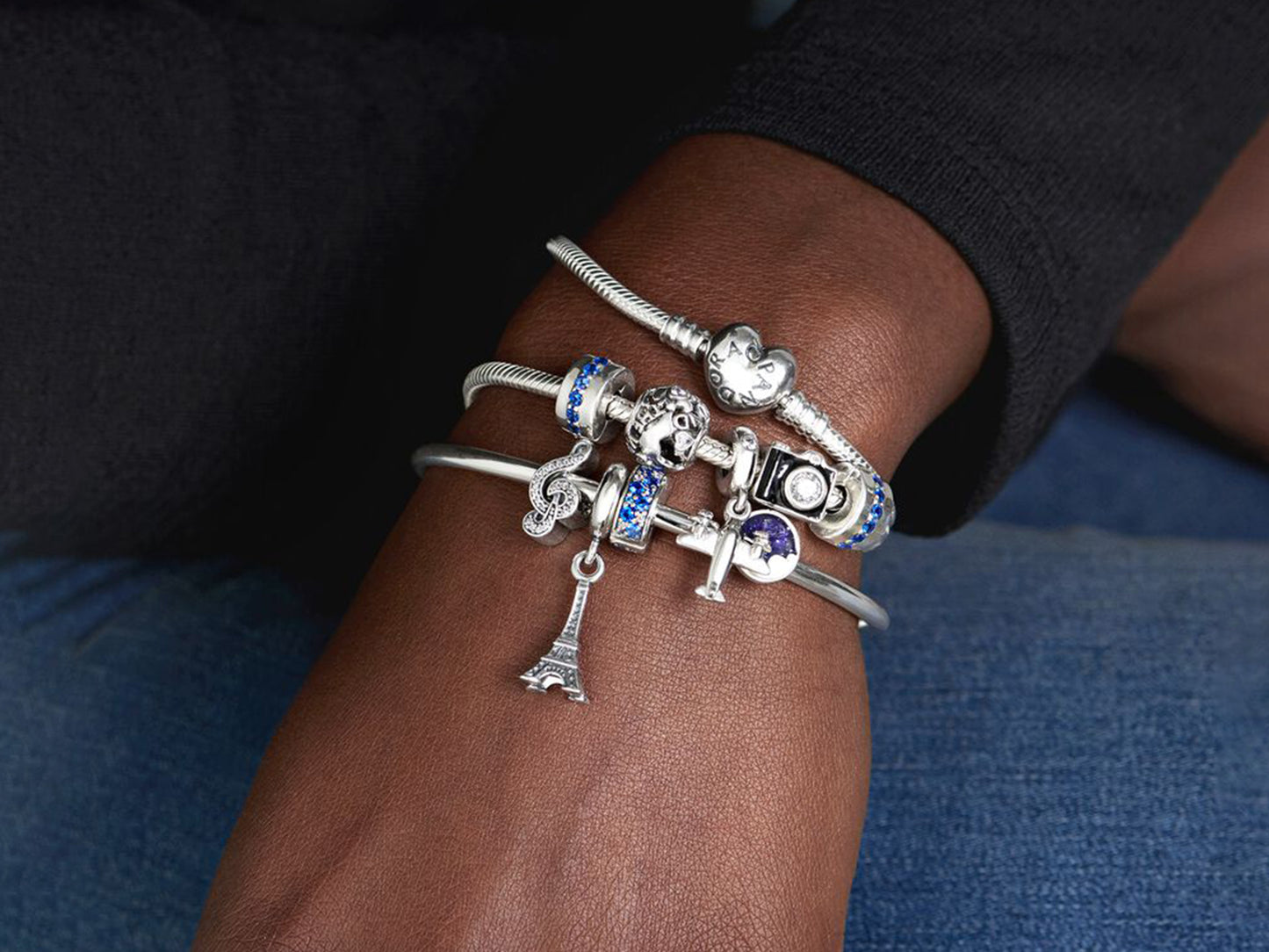 Blue Pavé Clip Charm