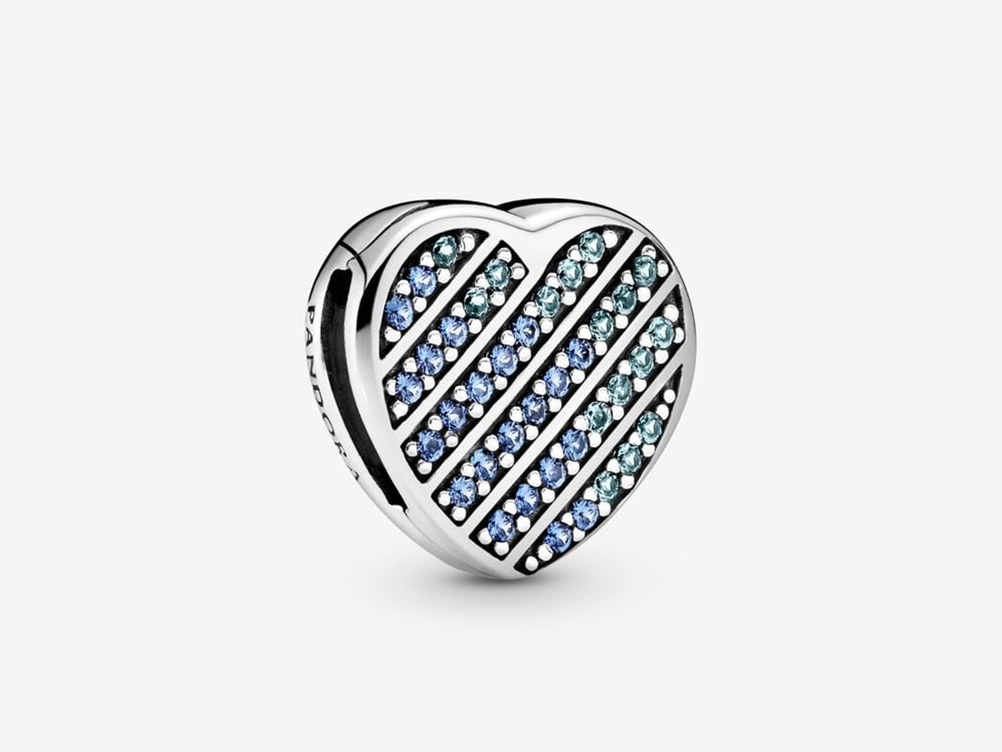 Blue Pave Heart Clasp Charm