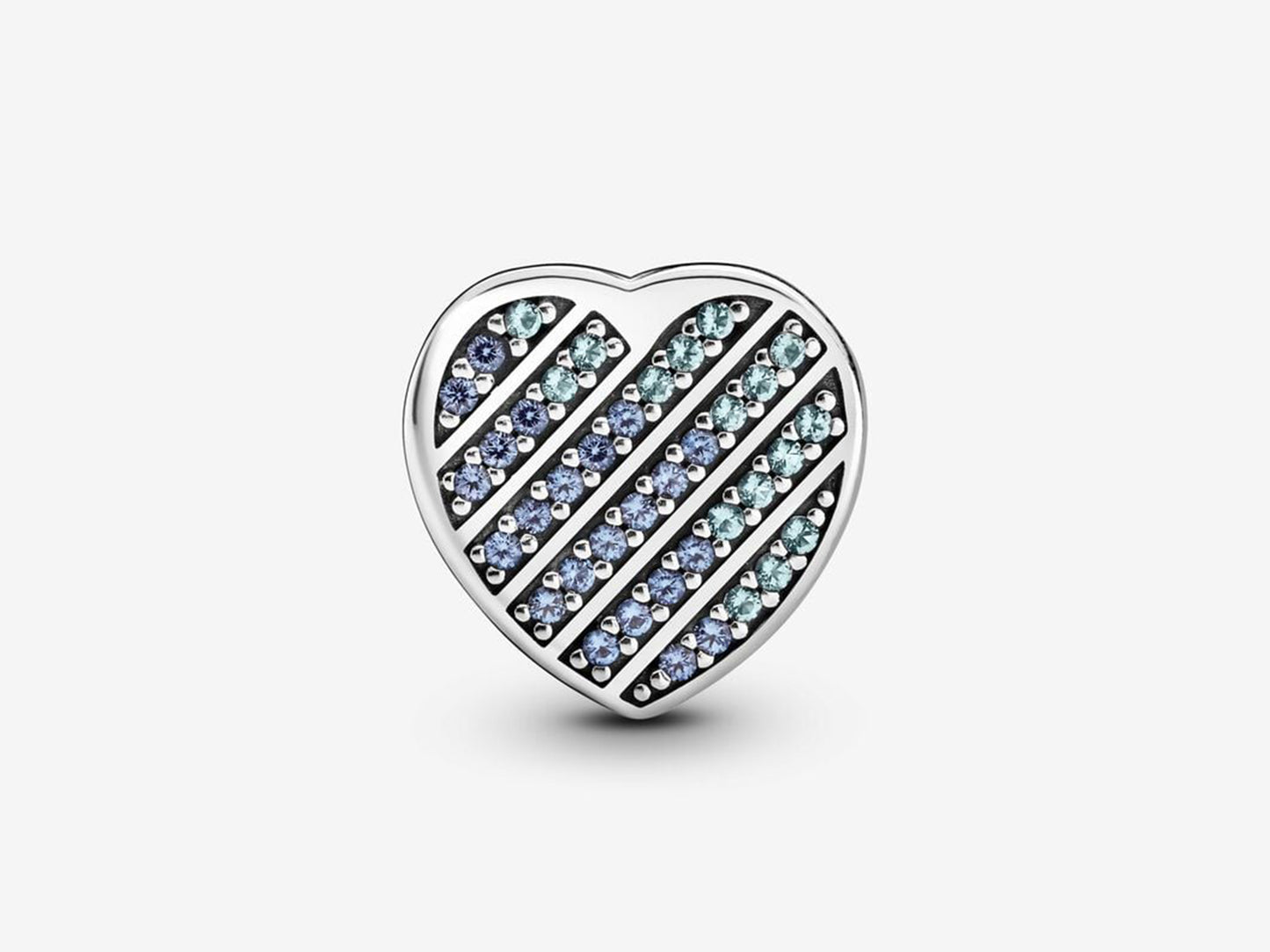 Blue Pave Heart Clasp Charm