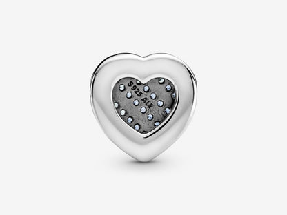 Blue Pave Heart Clasp Charm
