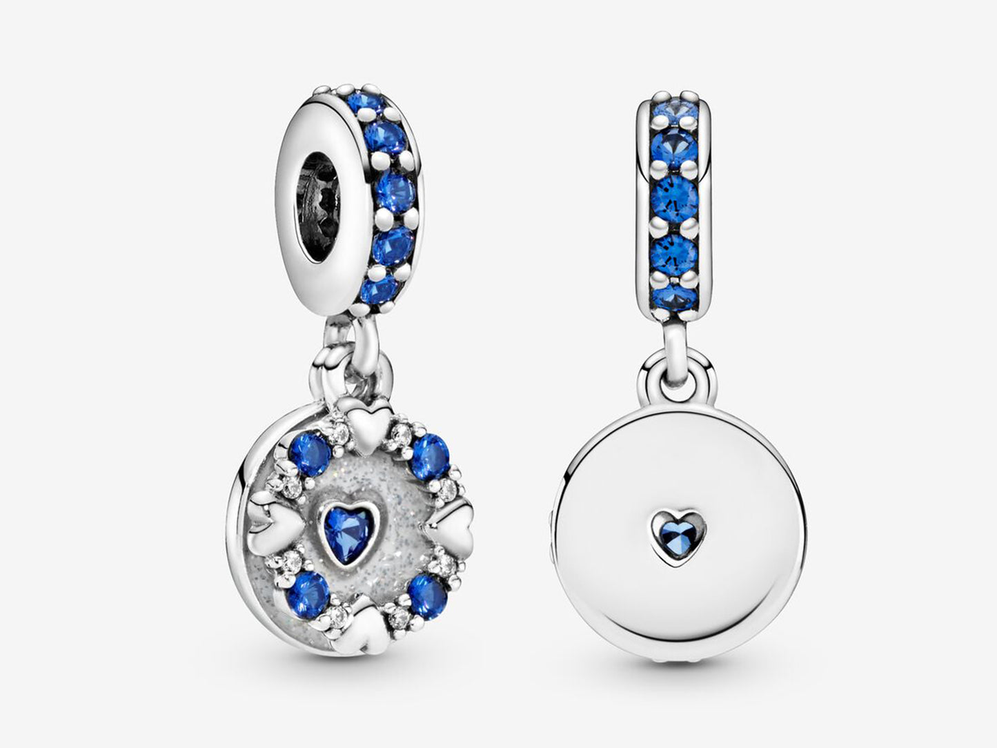 Blue Radiant Heart Charm