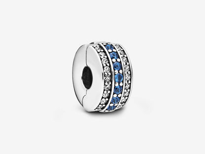 Blue & Clear Pave Clip Charm