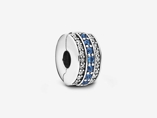 Blue & Clear Pave Clip Charm