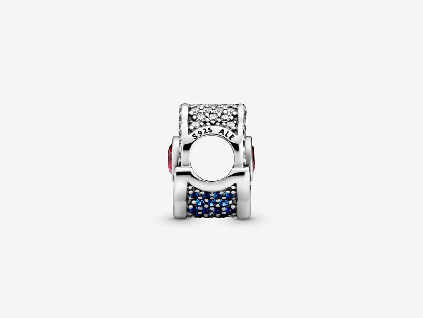 Blue & Pink Fan Silver Charm