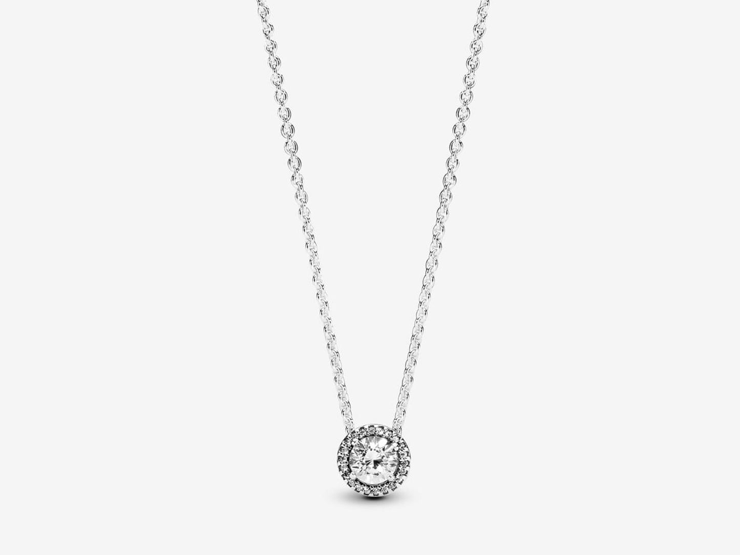 Round Sparkle Halo Necklace