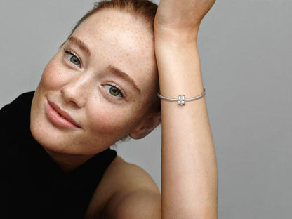 Clear Sparkling Row Clip Charm