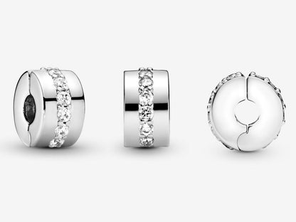 Clear Sparkling Row Clip Charm