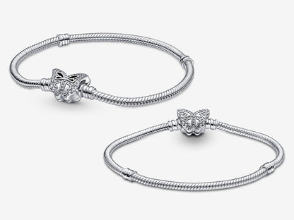 Butterfly Clasp Snake Chain Bracelet