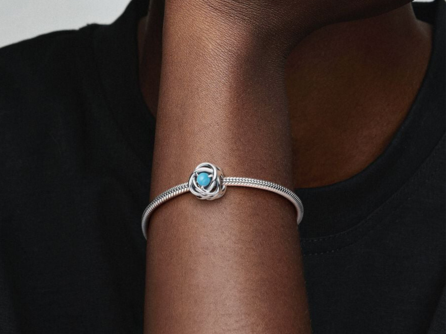 December Turquoise Blue Eternity Circle Charm