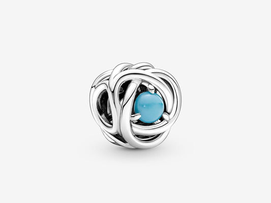 December Turquoise Blue Eternity Circle Charm