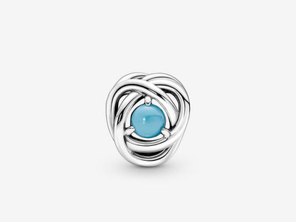 December Turquoise Blue Eternity Circle Charm