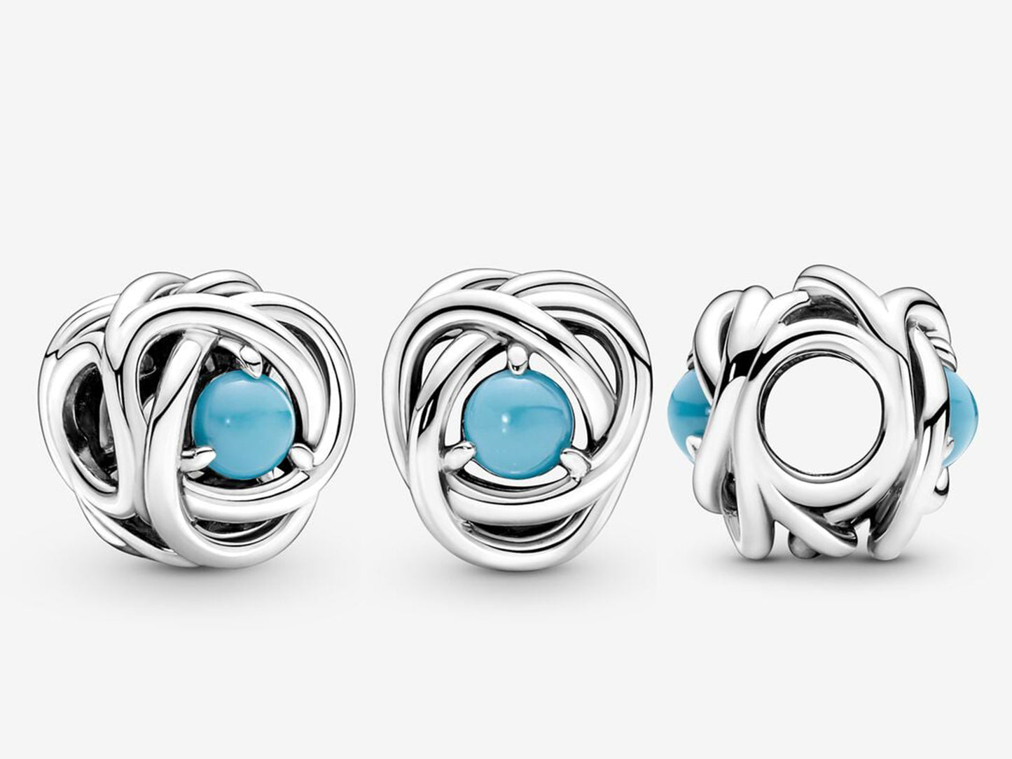 December Turquoise Blue Eternity Circle Charm