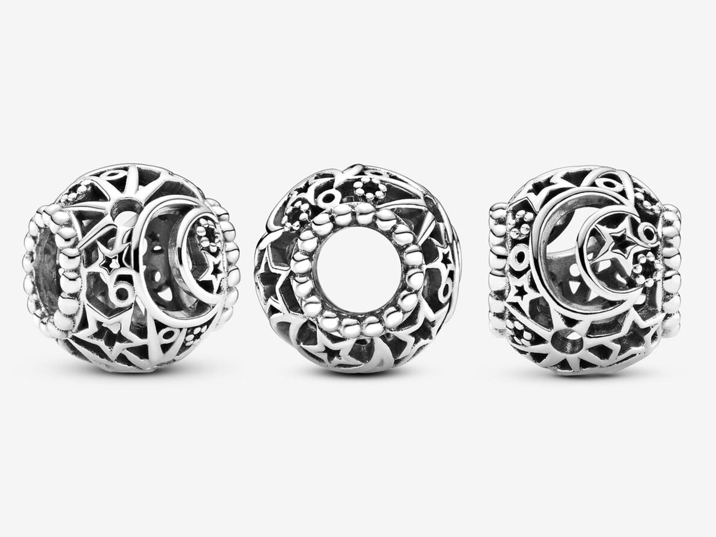 Openwork Sun, Stars & Moon Charm