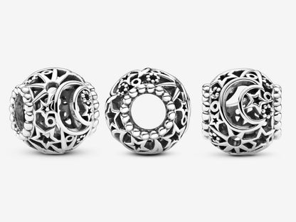 Openwork Sun, Stars & Moon Charm